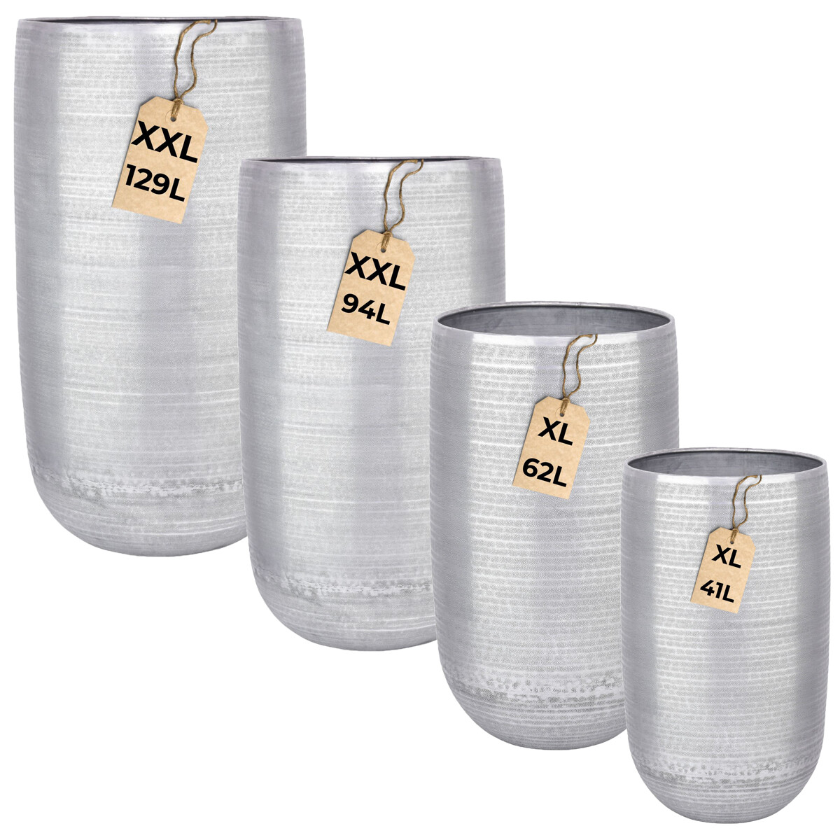 Set van 4 bloempotten Camiel Zilver - ho box