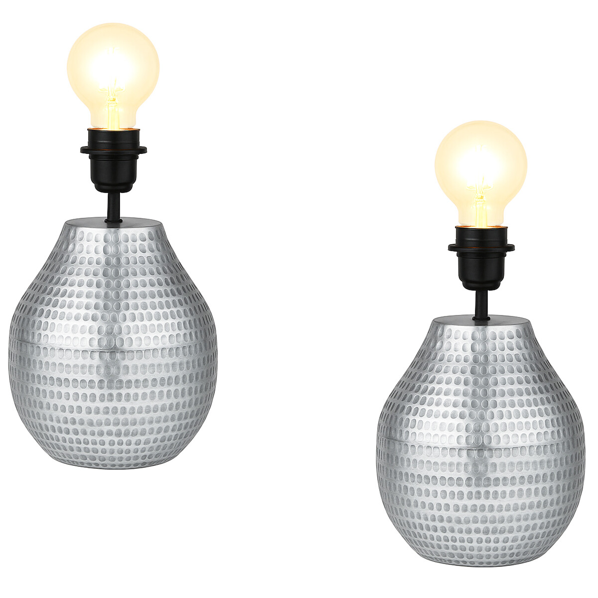 Set van 2 tafellampvoeten Cameo zilver 2 box
