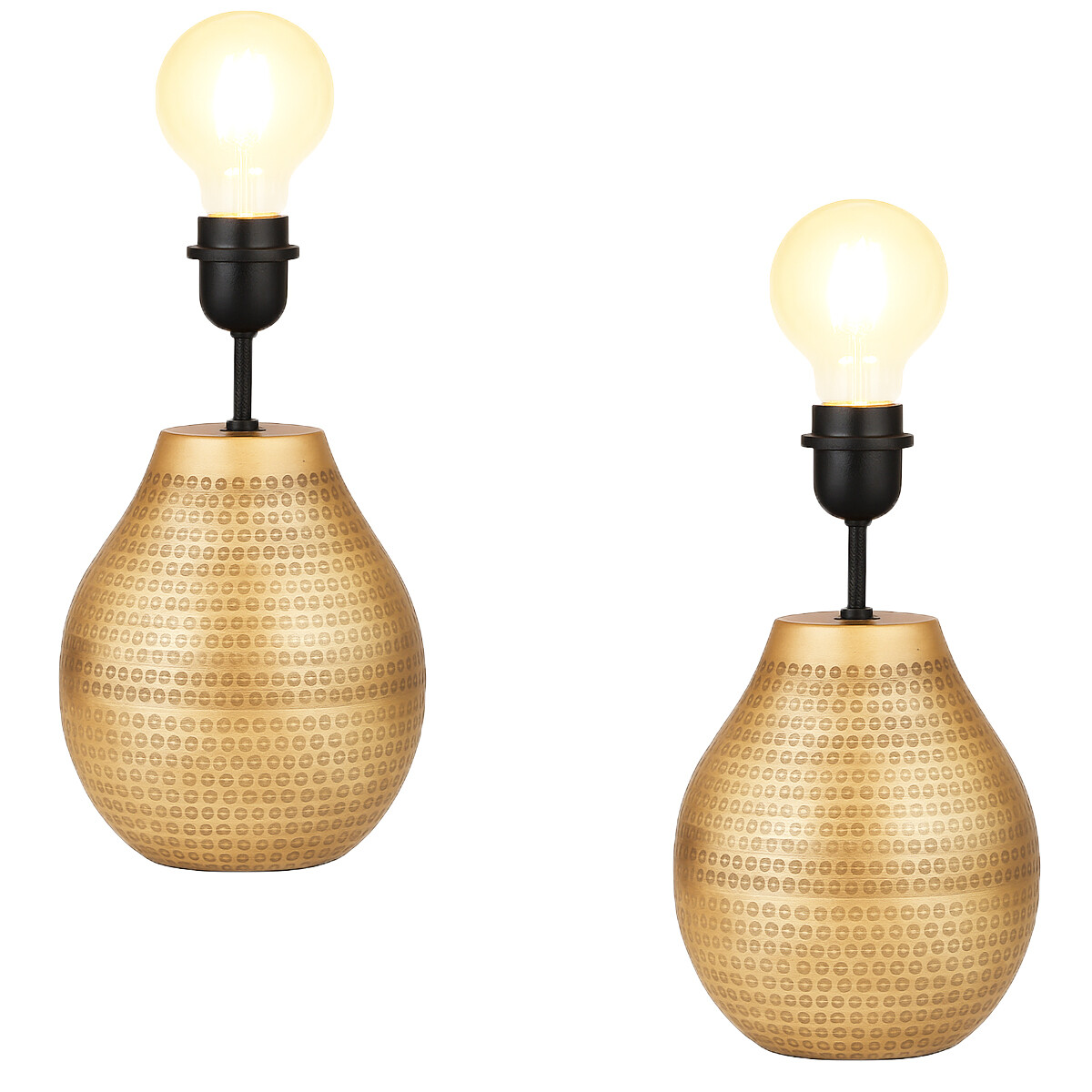 Set van 2 tafellampvoeten Cameo Gold 20 cm - Boho-lampvoeten