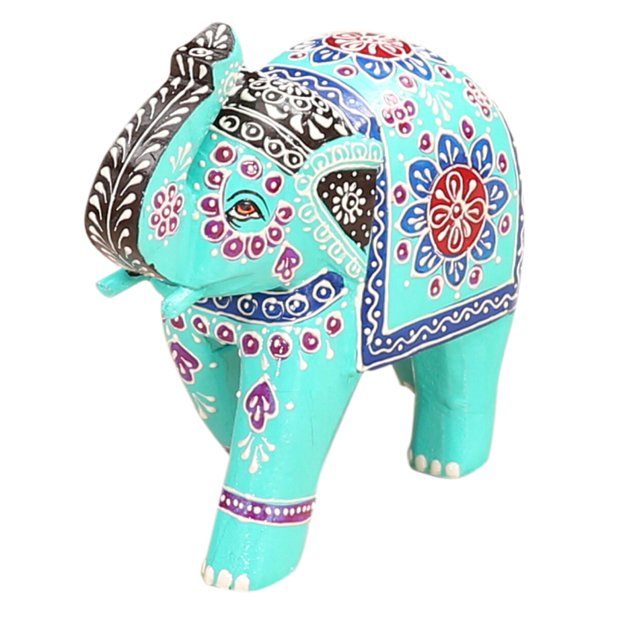 Decoratieve olifant Laksha 19 cm – Handgeschilderd hou