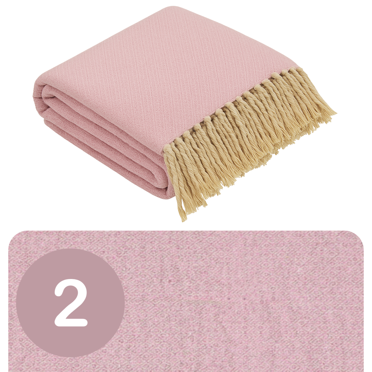 Set van 2 Calix-spreis, roze, 125x150 cm box