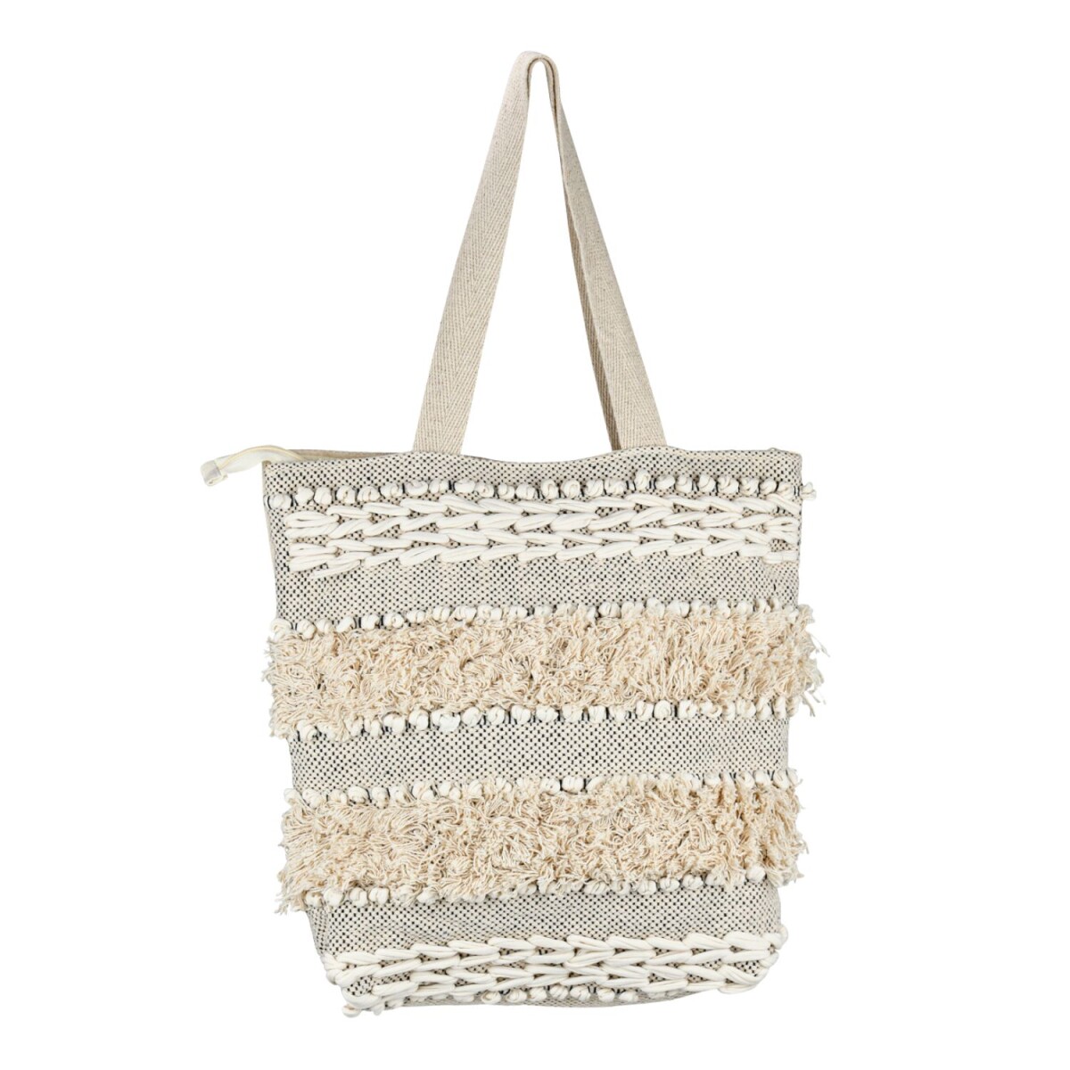 Boho-tas Kalpur -3- 43x40 cm | grote handtas van naturel kat