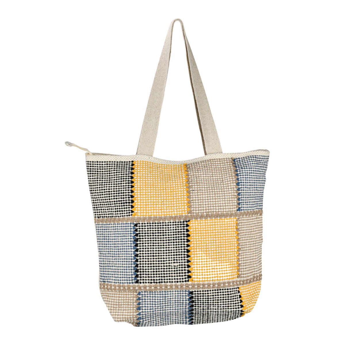 Boho-tas Kalpur -4- 43x40 cm | grote handtas van naturel kat