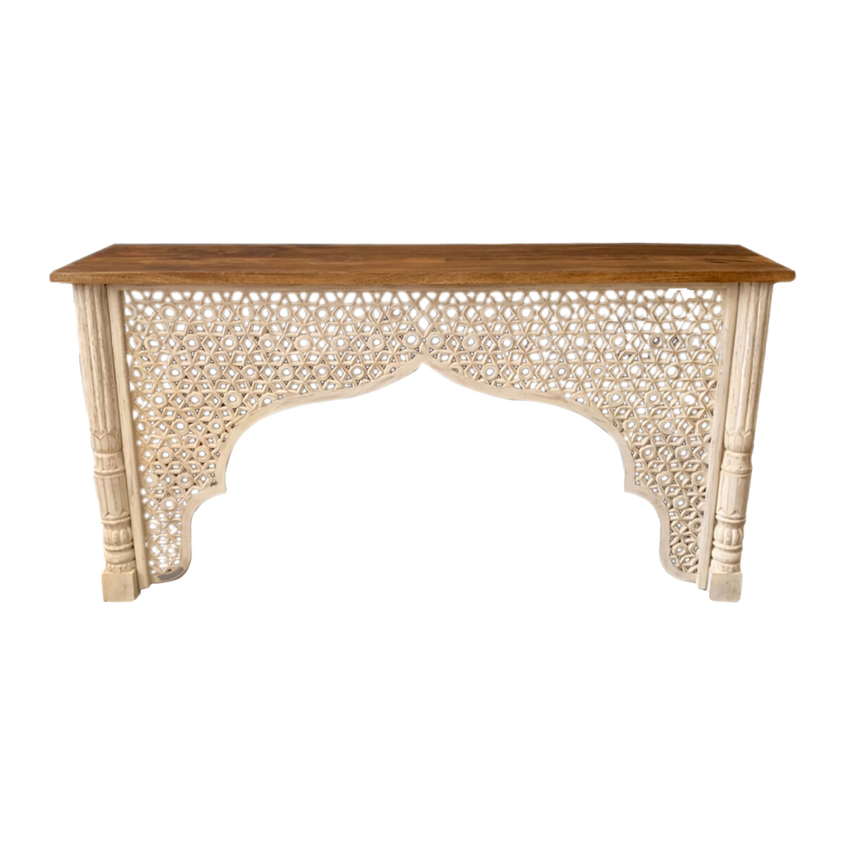 Indiase houten consoletafel Zhora, groot box