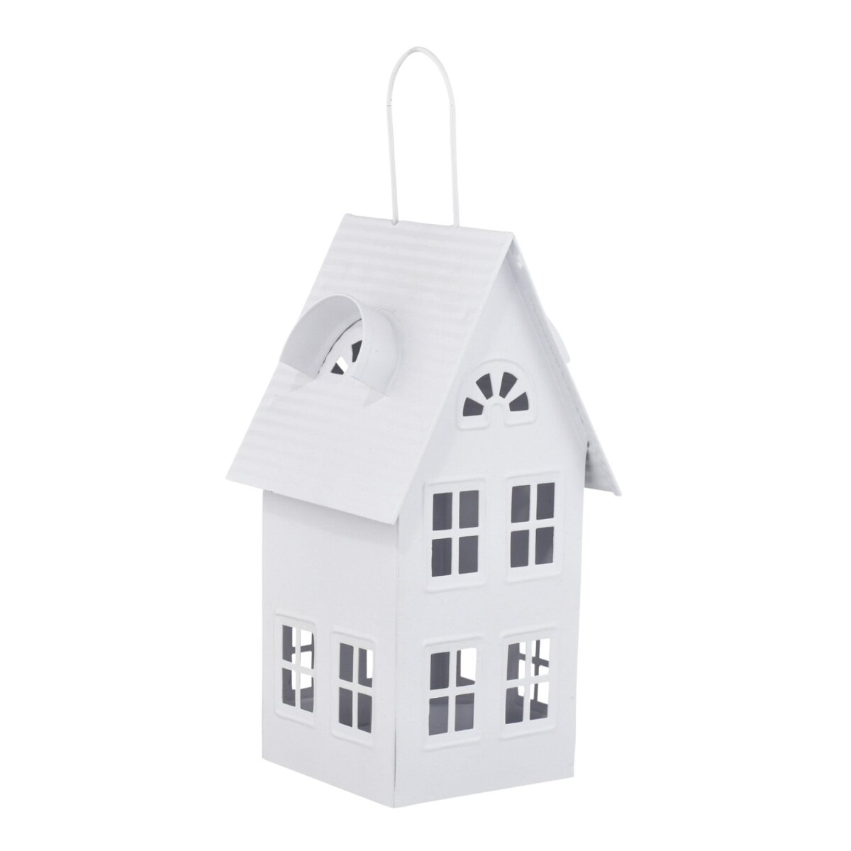 Rij huizen theelichthouder Calibri wit B box