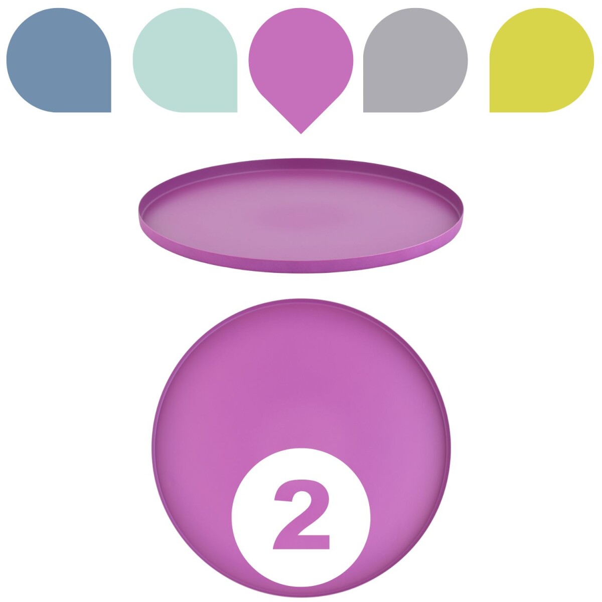 Set van 2 Callie Pink ronde dienbladen v box