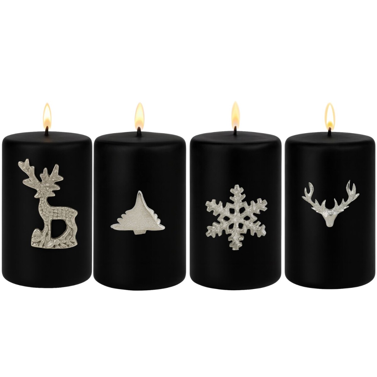 Set van 4 kaarsenhouders Caloge FHIB 6 cm zilver | Boho Vint