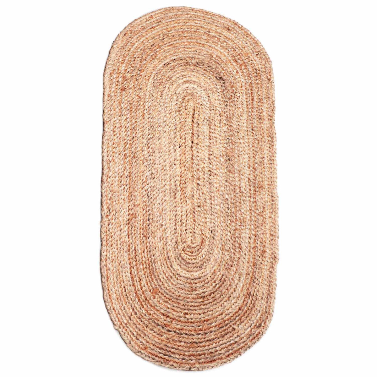 Ovaal gevlochten jute tapijt Emma 120 x  box