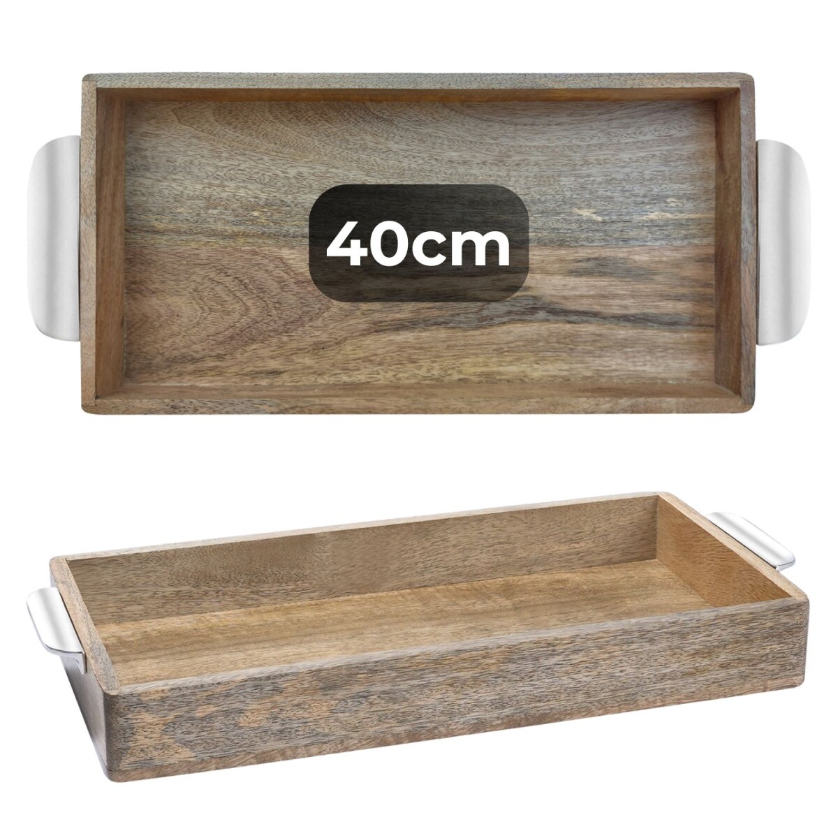 Kahide dienblad | 40x20 cm, massief hout box