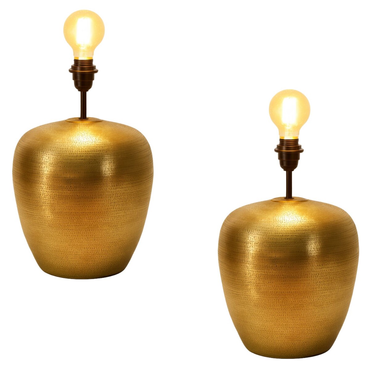 Set van 2 Camden-tafellampvoeten, goud, 39 cm, boho-lampvoet