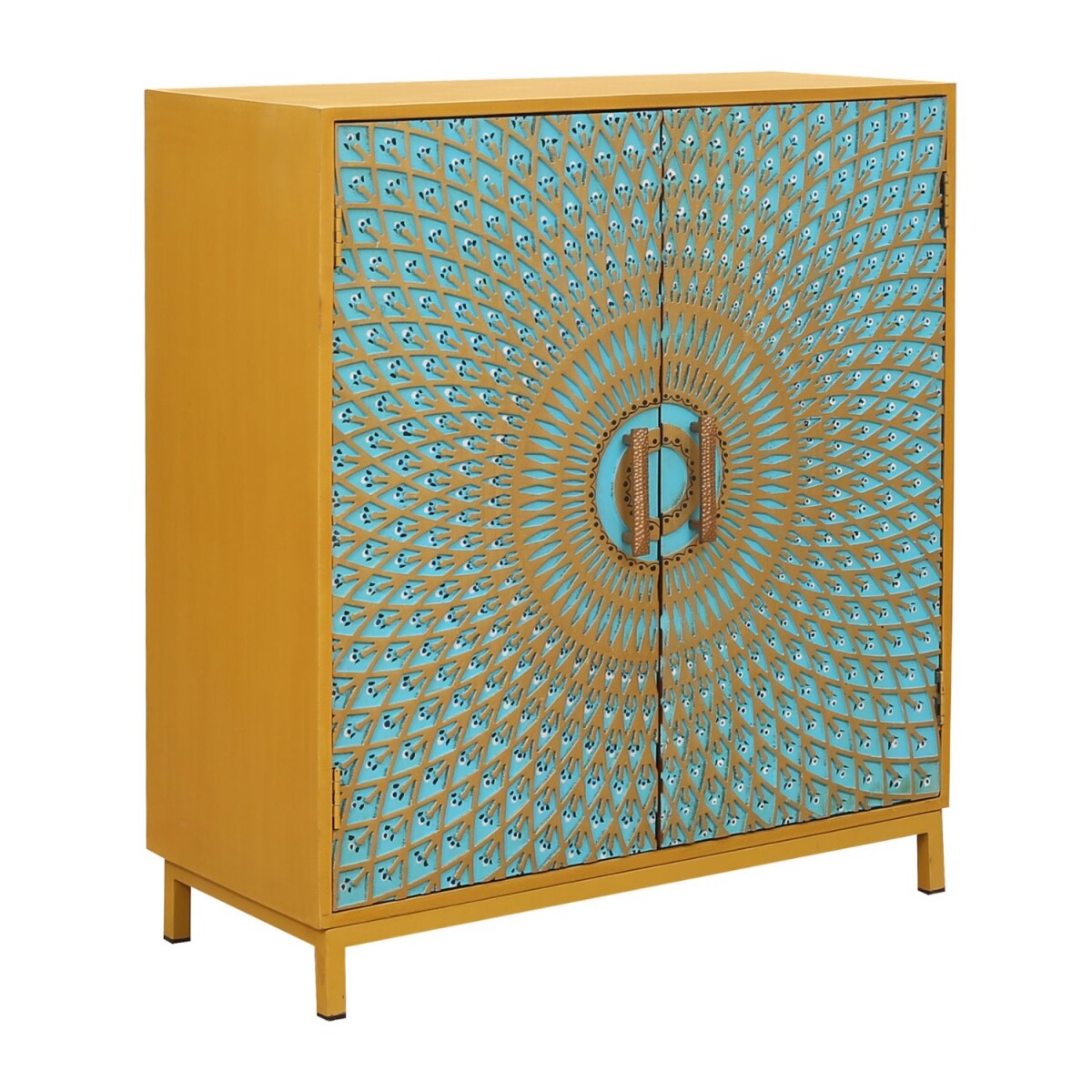 Highboard Peacock 91 cm | Kleurrijke oos box
