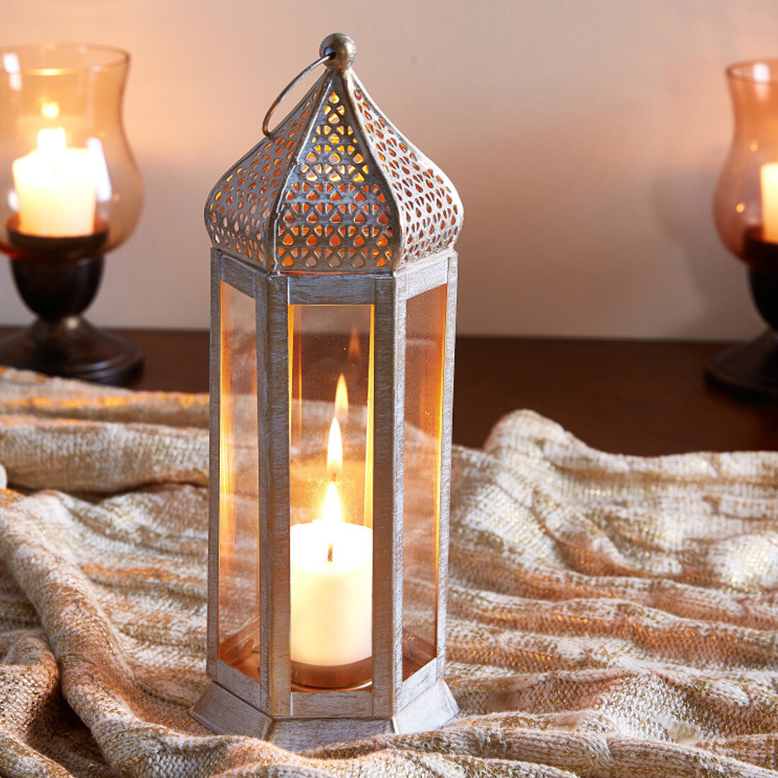 Oosterse lantaarn, decoratie, Raki, wit, box