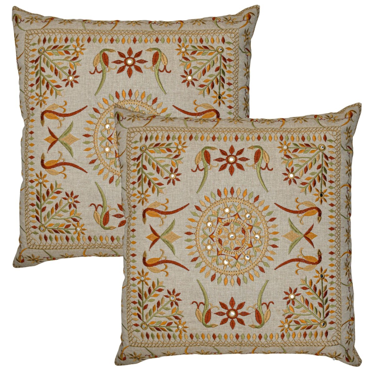 Set van 2 kussenslopen, handgemaakt, Lodge, bruin, 40x40 cm 