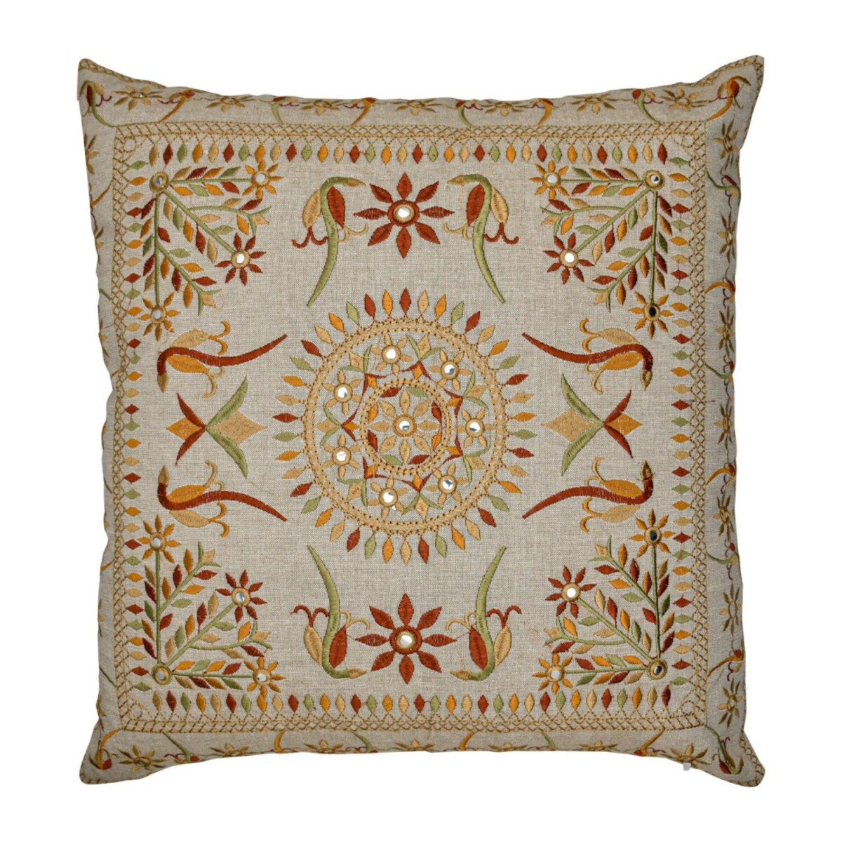 Handgemaakt kussensloop Lodge bruin 50x50 cm | Boho vintage 