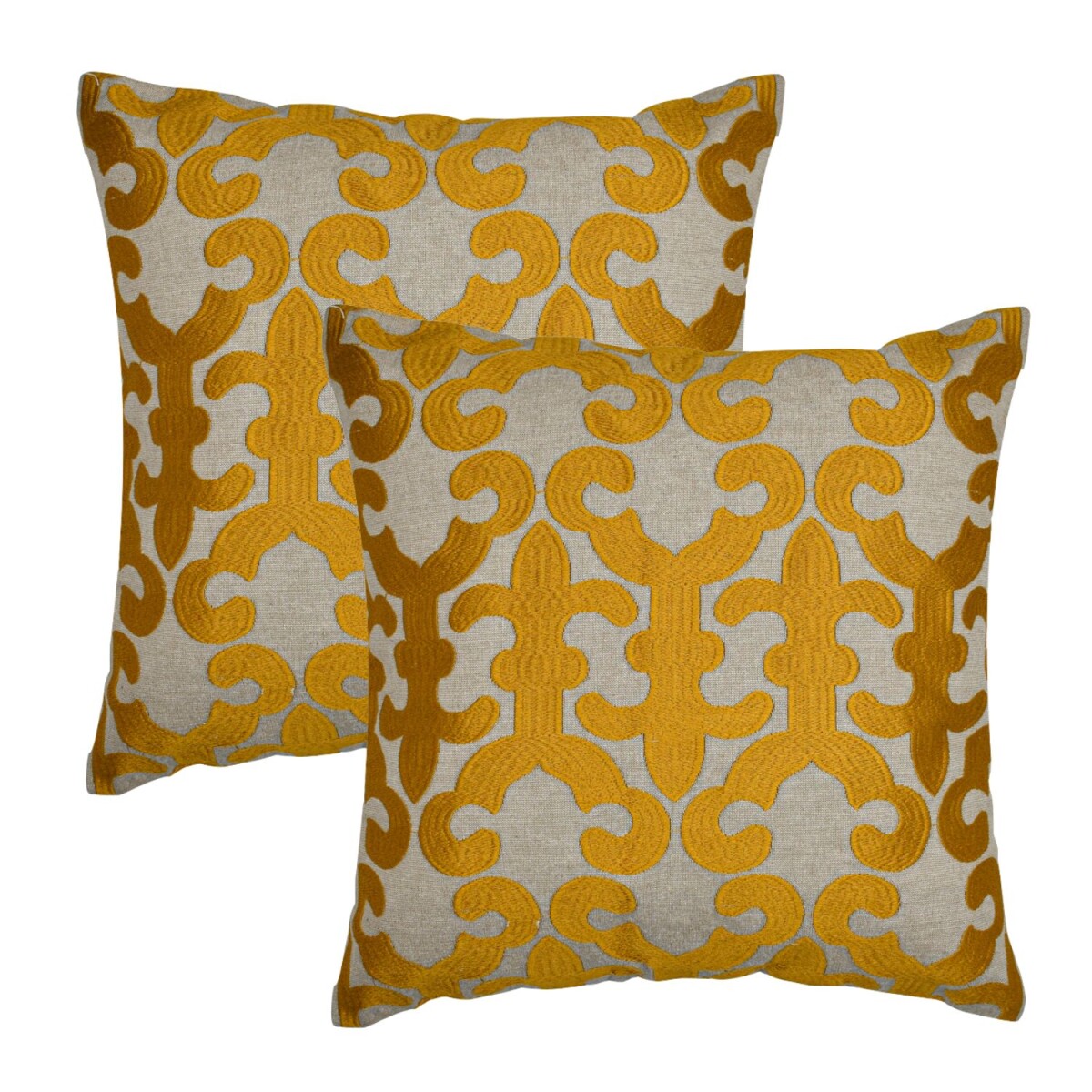 Set van 2 kussenslopen, handgemaakt, Kayon Gold, 40x40 cm | 