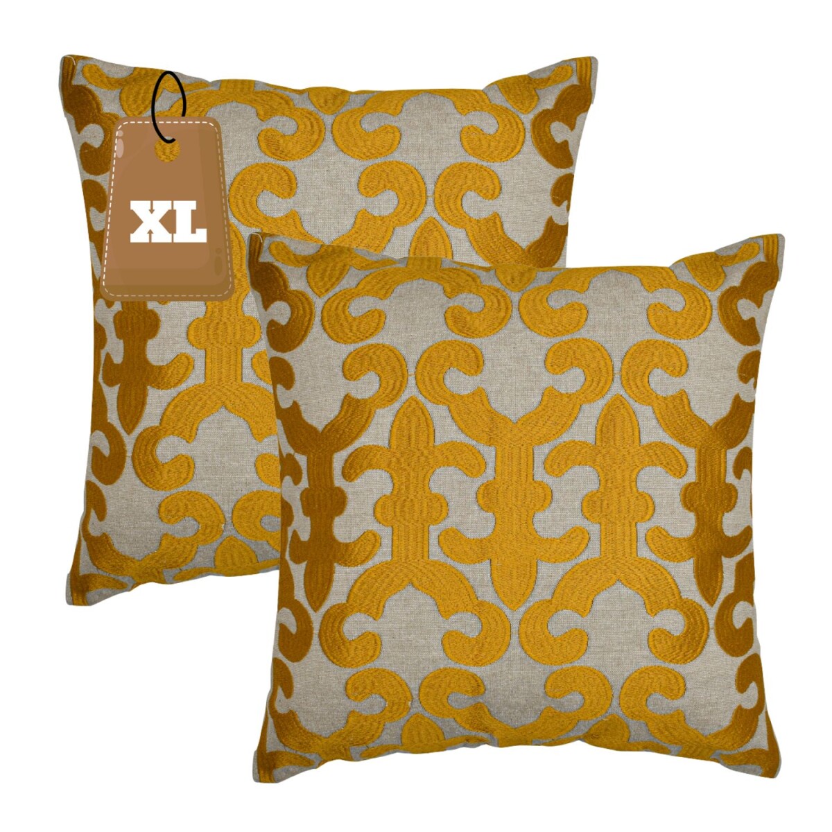 Set van 2 kussenslopen, handgemaakt, Kayon Gold, 50x50 cm | 