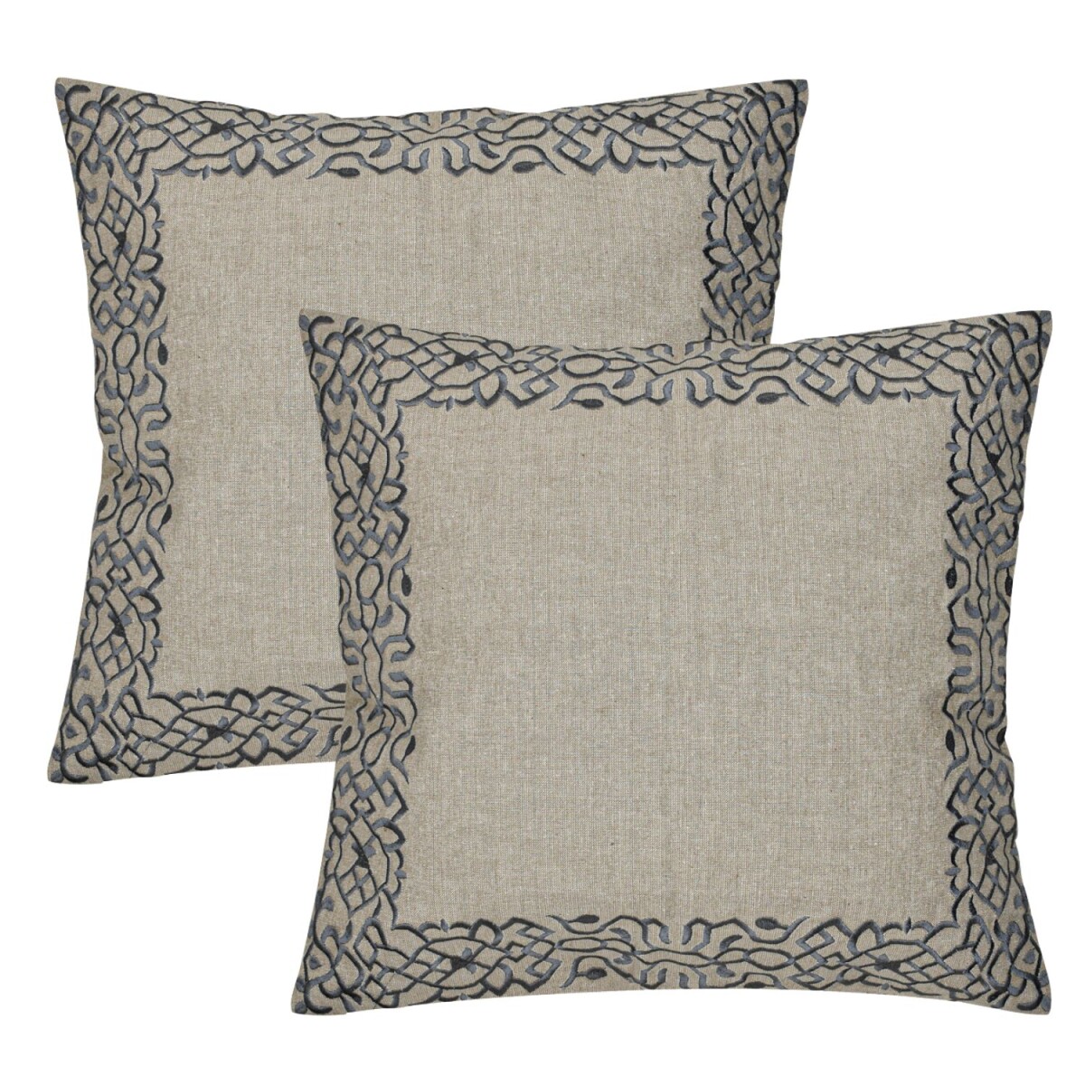Set van 2 kussenslopen, handgemaakt, Frisia grijs, 40x40 cm 