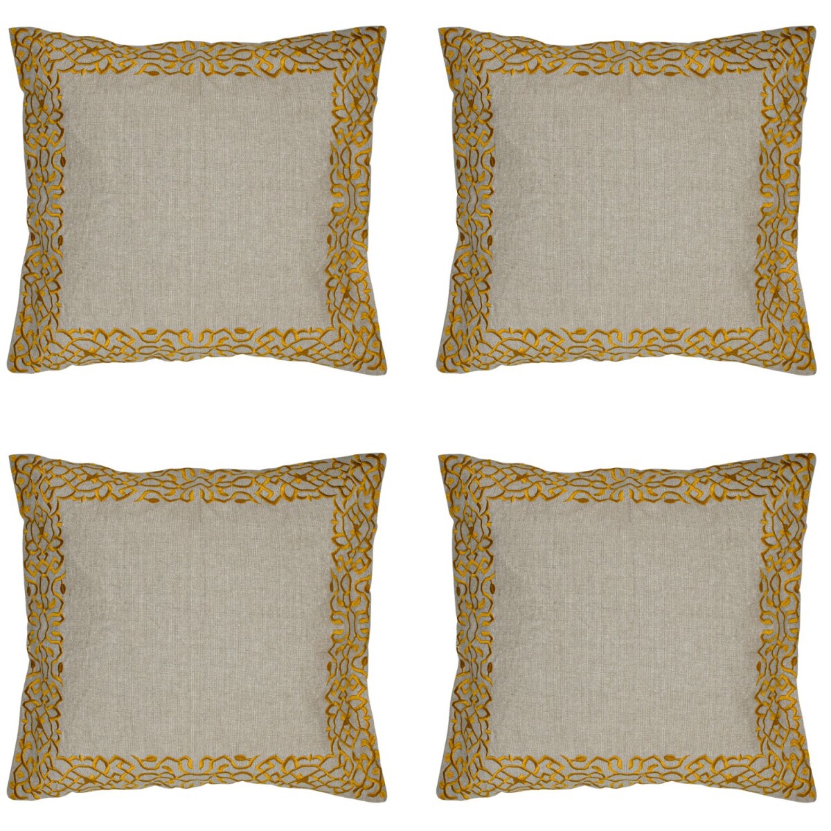 Set van 4 kussenslopen, handgemaakt, Frisia Gold, 40x40 cm |