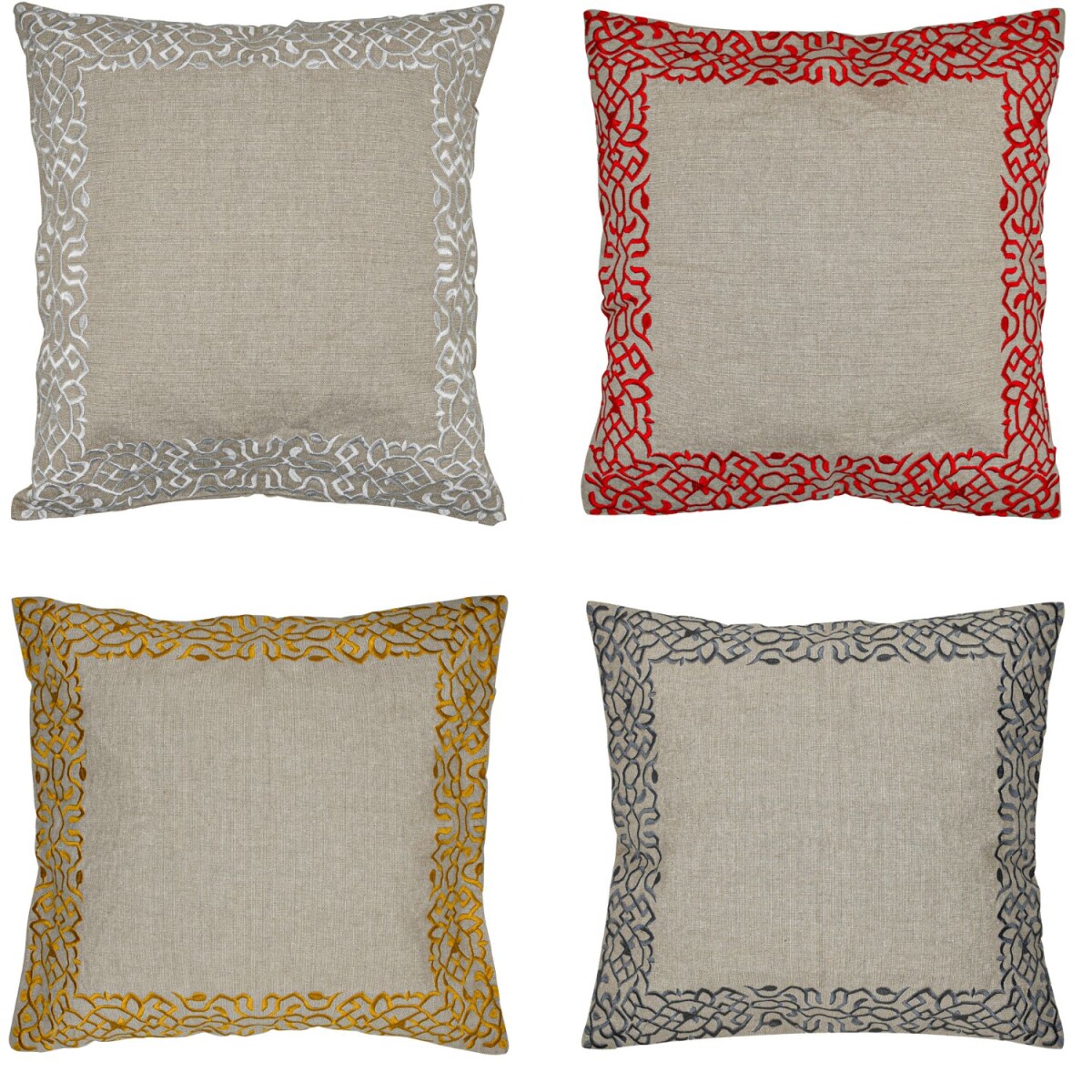 Set van 4 kussenslopen, handgemaakt, Frisia, bont, 40x40 cm 