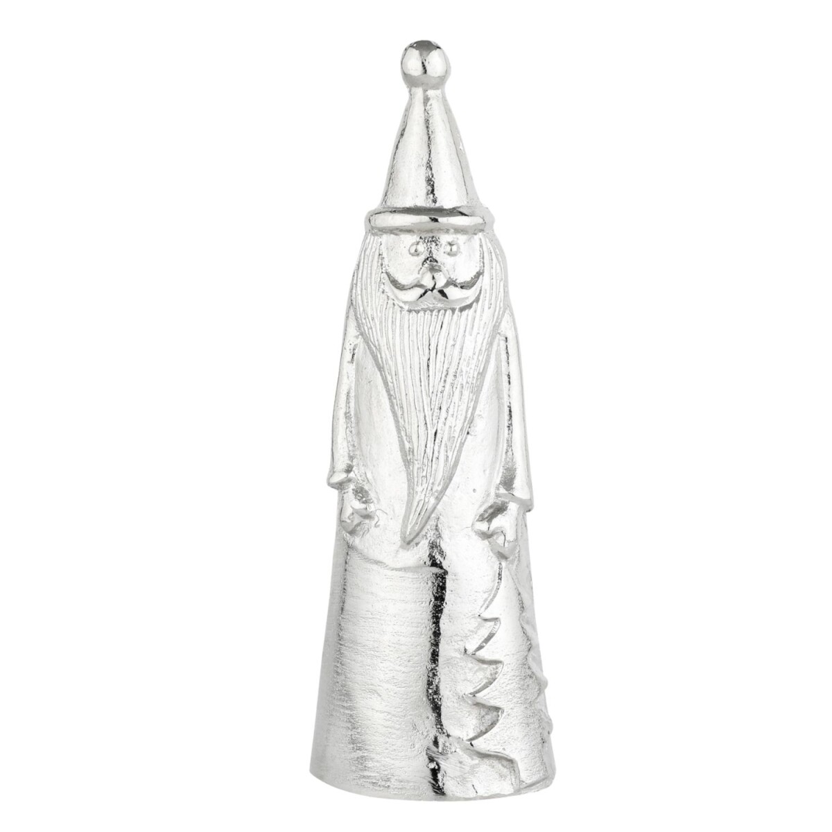 Decoratiefiguur Kerstman, groot, 27 cm, zilverkleurig alumin