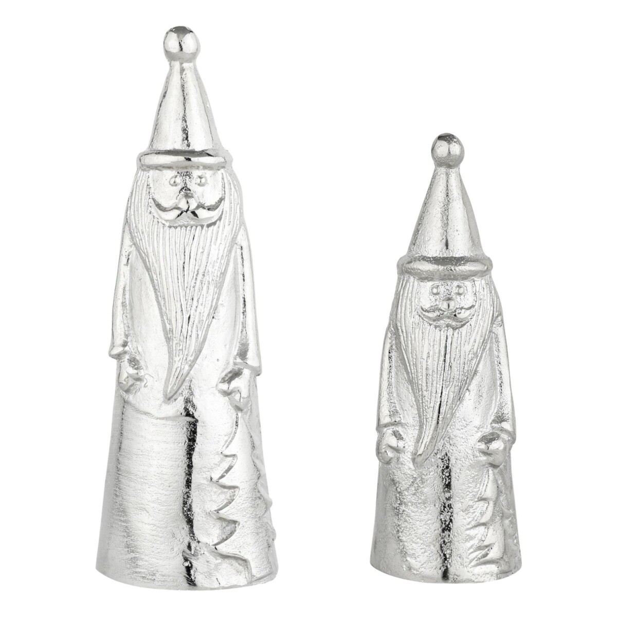 Decoratieve figuren: Kerstman, zilver, set van 2, aluminium,