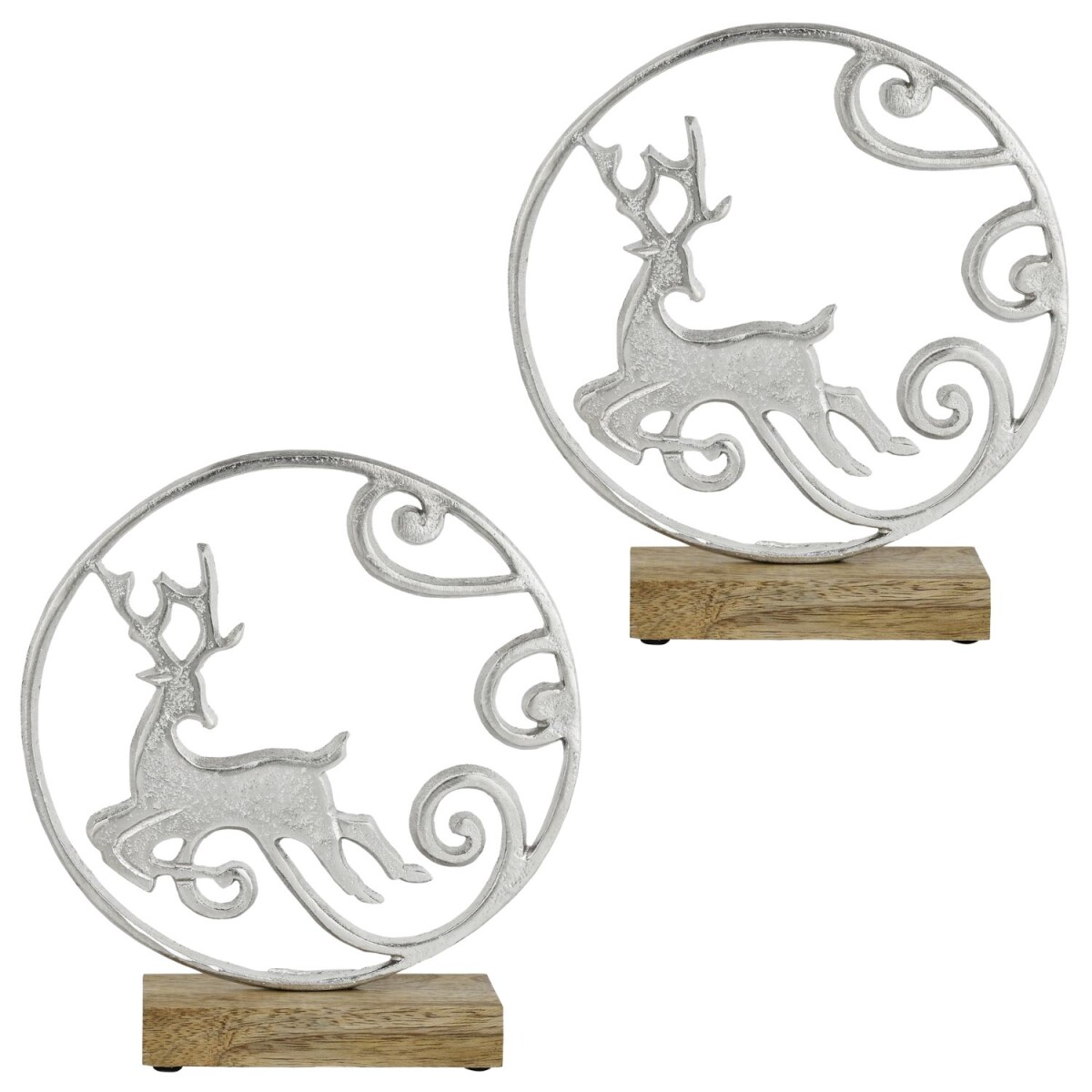Decoratieve figuren Monda zilver, set van 2, aluminium met h