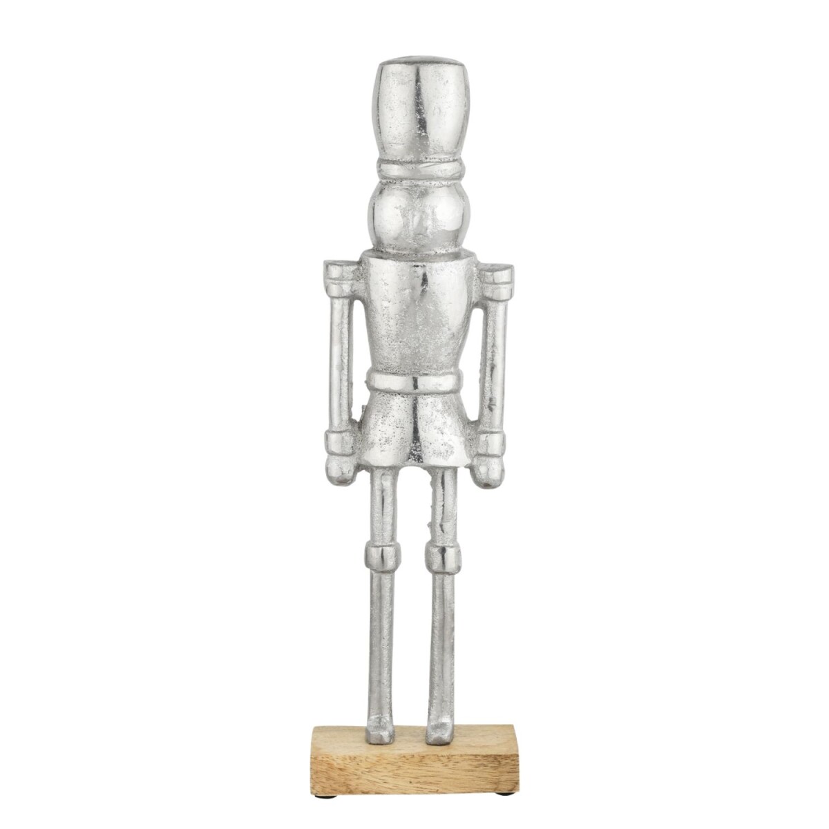 Decoratiefiguur notenkraker 32 cm, zilverkleurig aluminium o