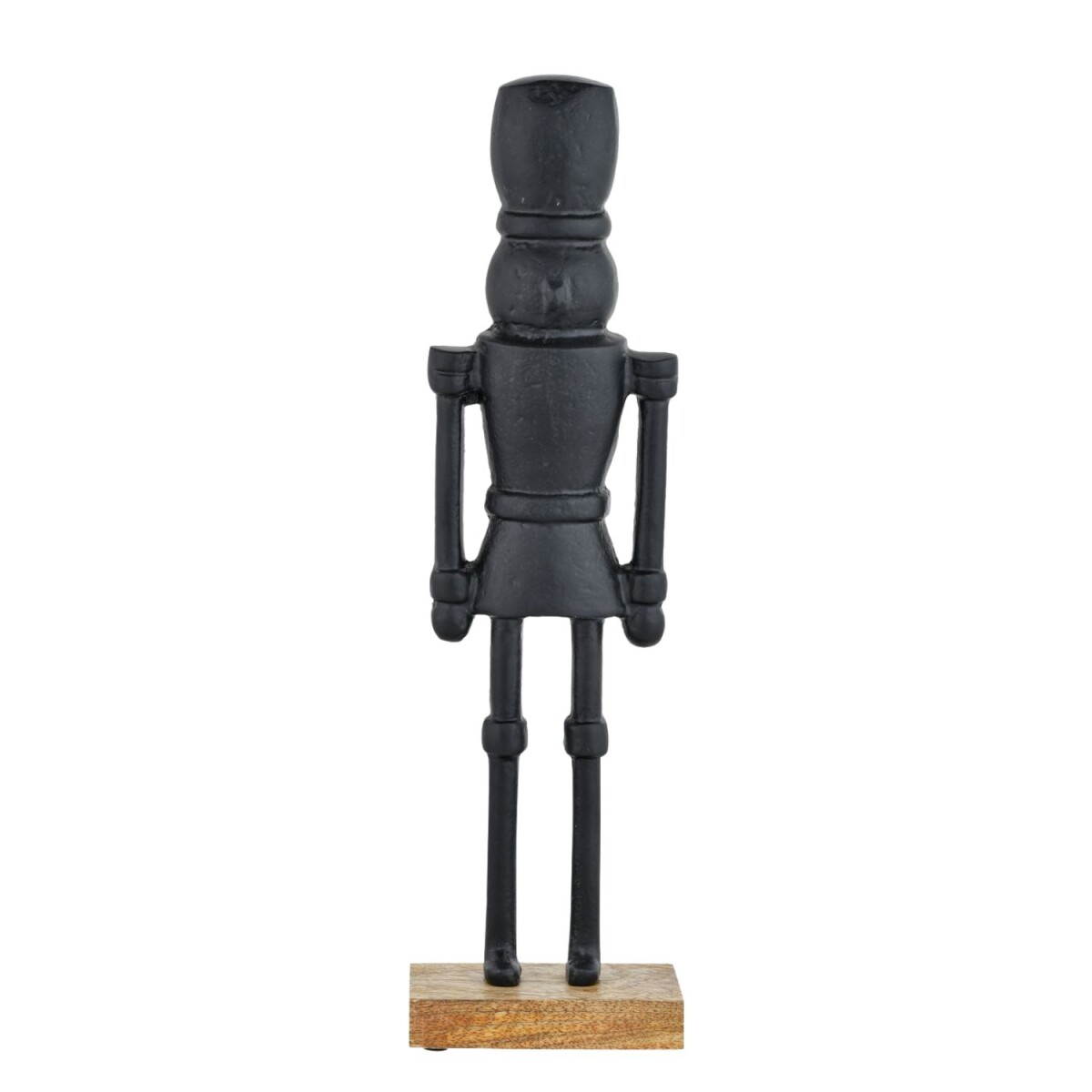 Decoratiefiguur notenkraker 32 cm, zwart aluminium op houten