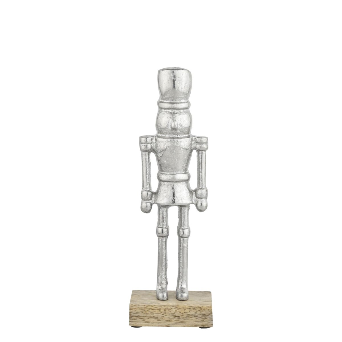 Decoratiefiguur notenkraker 22 cm, zilverkleurig aluminium o