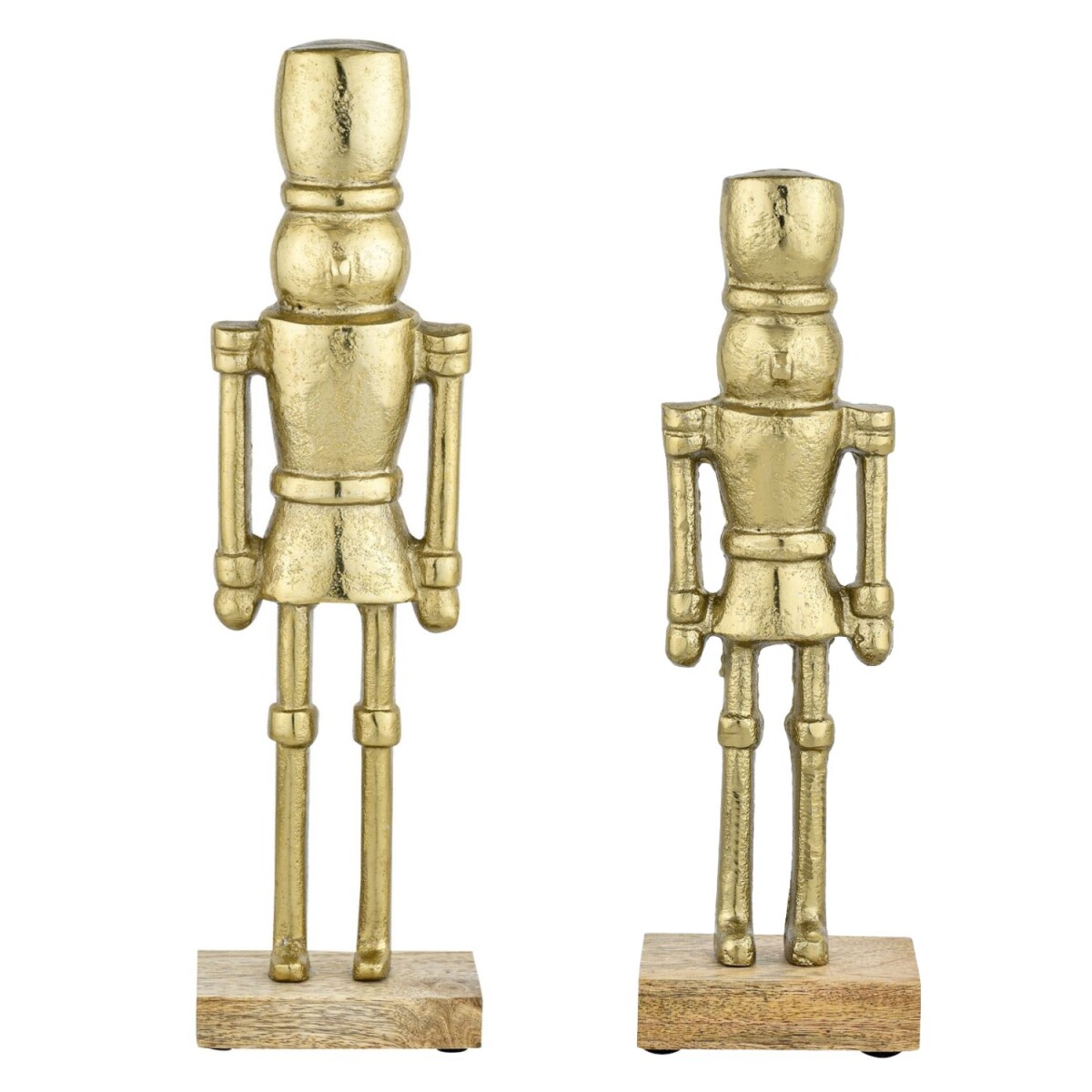 Decoratieve figuren: notenkraker, goud, set van 2, aluminium