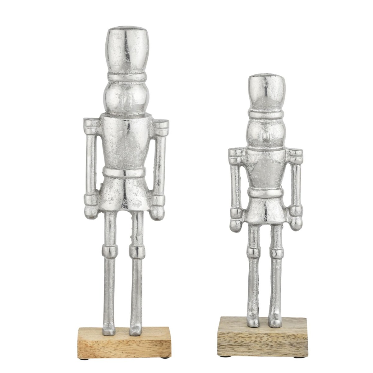 Decoratieve figuren: notenkrakers, zilver, set van 2, alumin