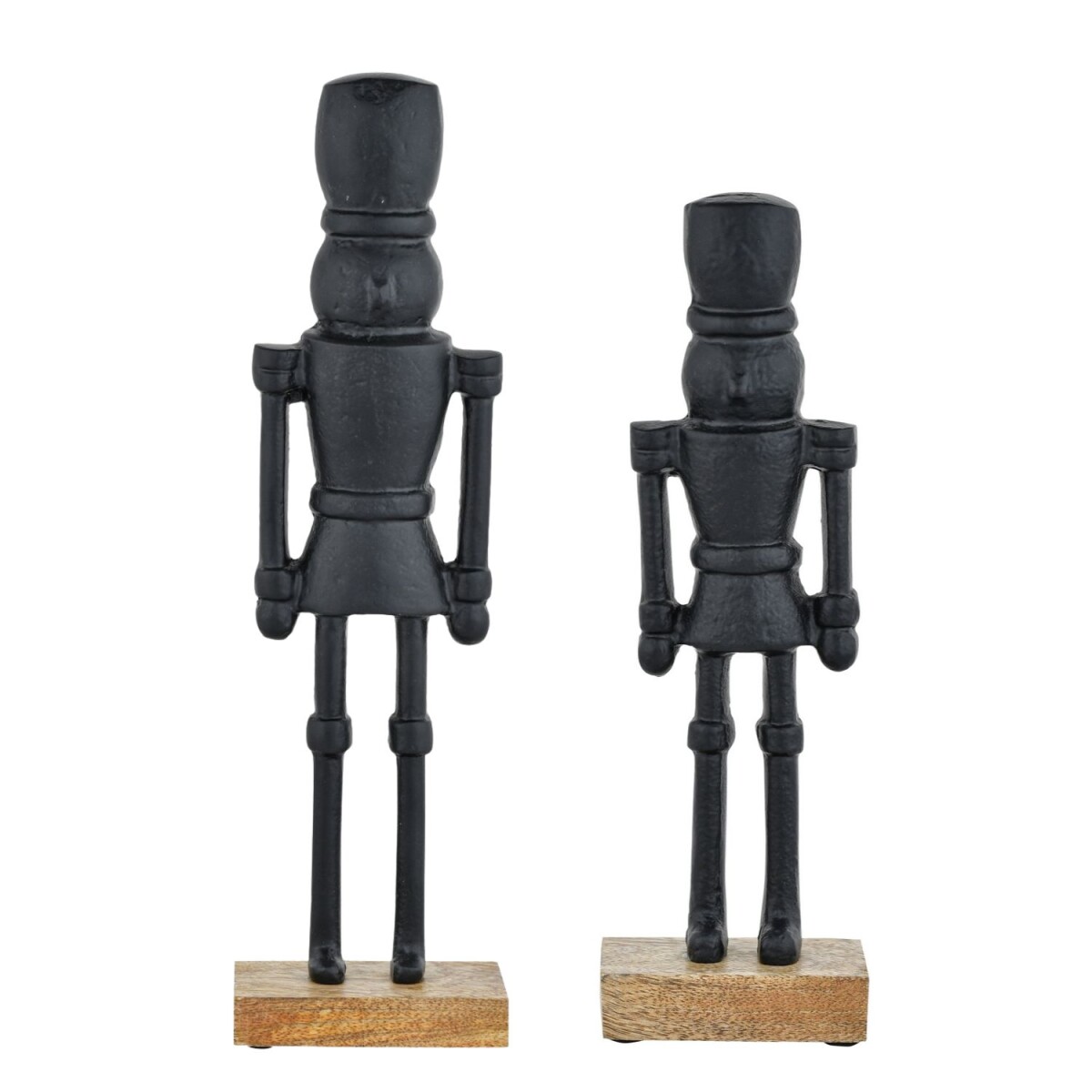 Decoratieve figuren: notenkrakers, zwart, set van 2, alumini