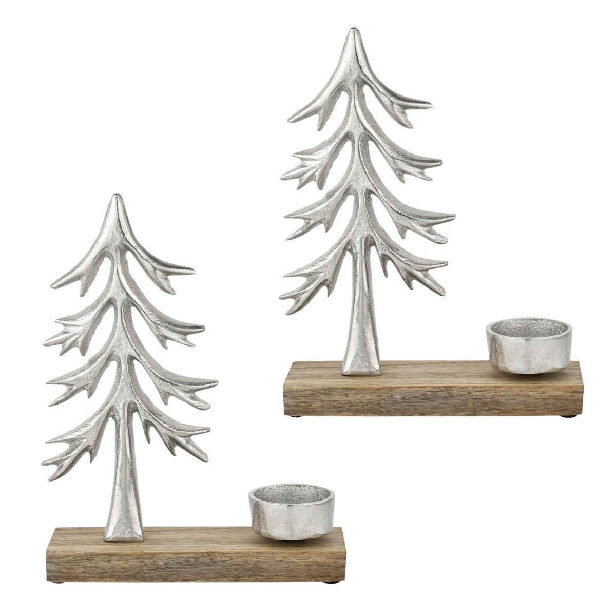 Theelichthouders Xmas 1 zilver, set van  box