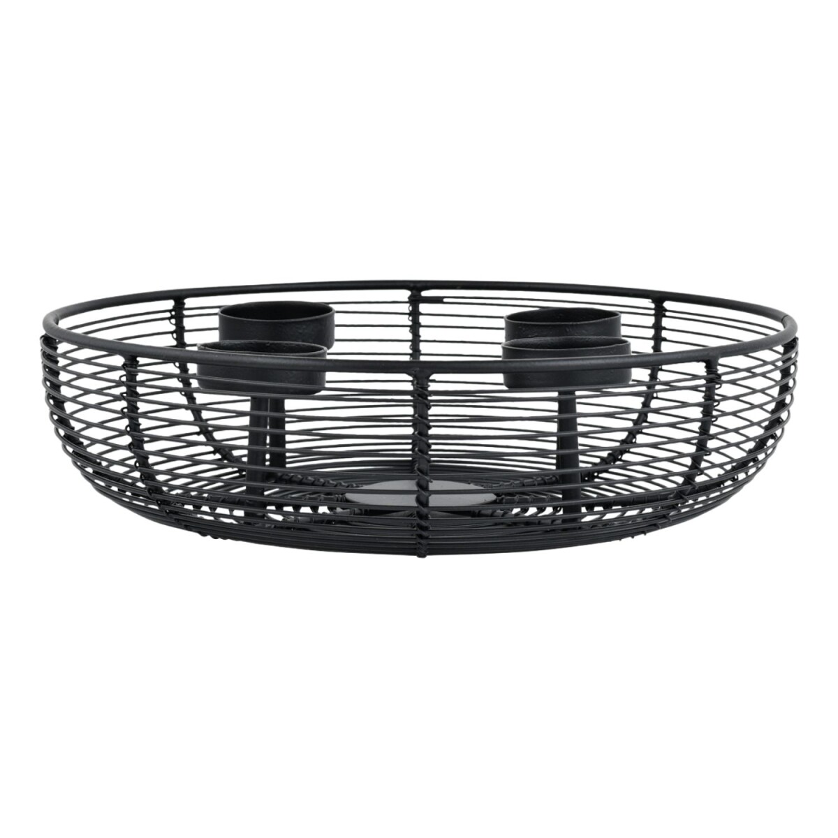 Kleine metalen kandelaar Orbe, zwart, &Oslash; 25 cm,...