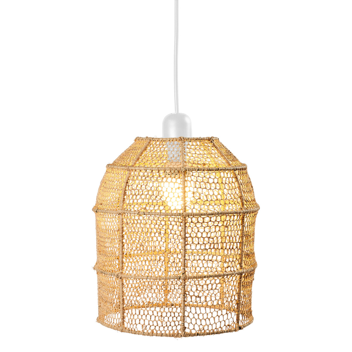 Boho hanglamp, eettafellamp van raffia,  box
