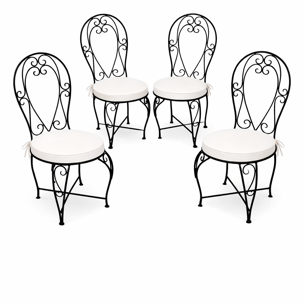 Set van 4 ijzeren stoelen Elsol, handgemaakt | Tuinstoel in 