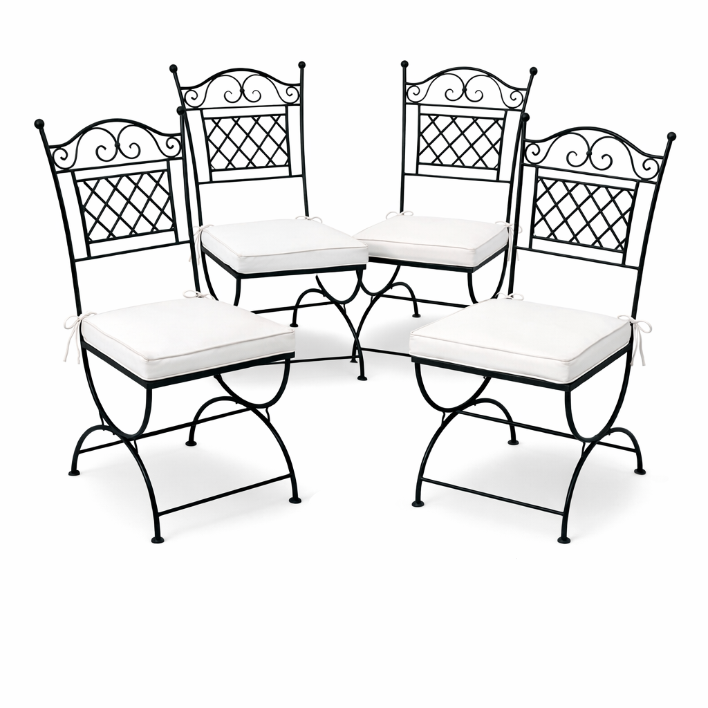 Set van 4 ijzeren stoelen Caravaca, handgemaakt | Mediterran