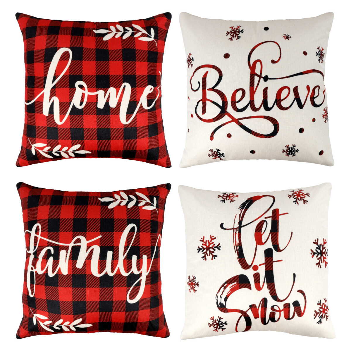 Set van 4 kerstkussens - kussenslopen -3 box