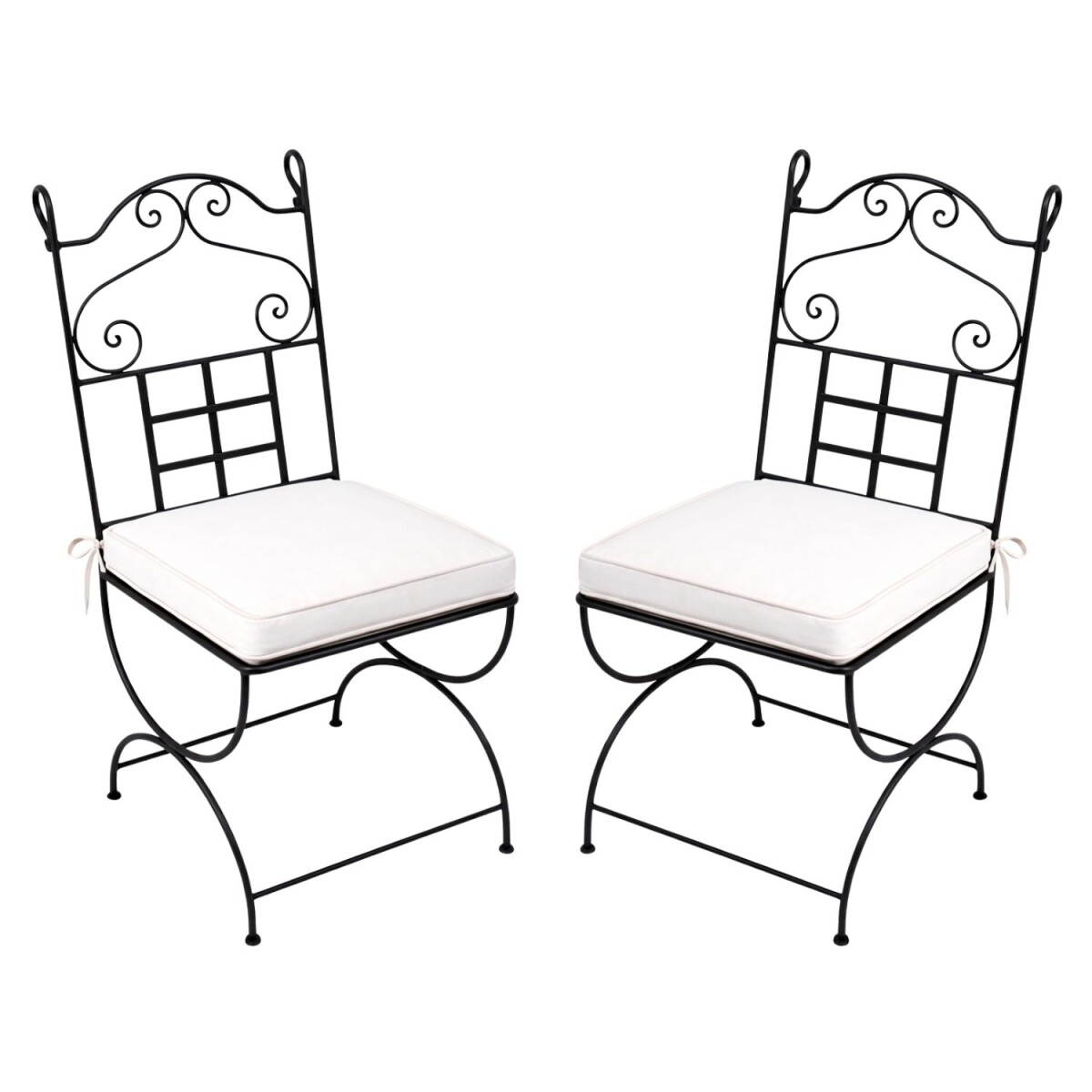Set van 2 ijzeren stoelen, Badayoz, handgemaakt, tuinstoel, 
