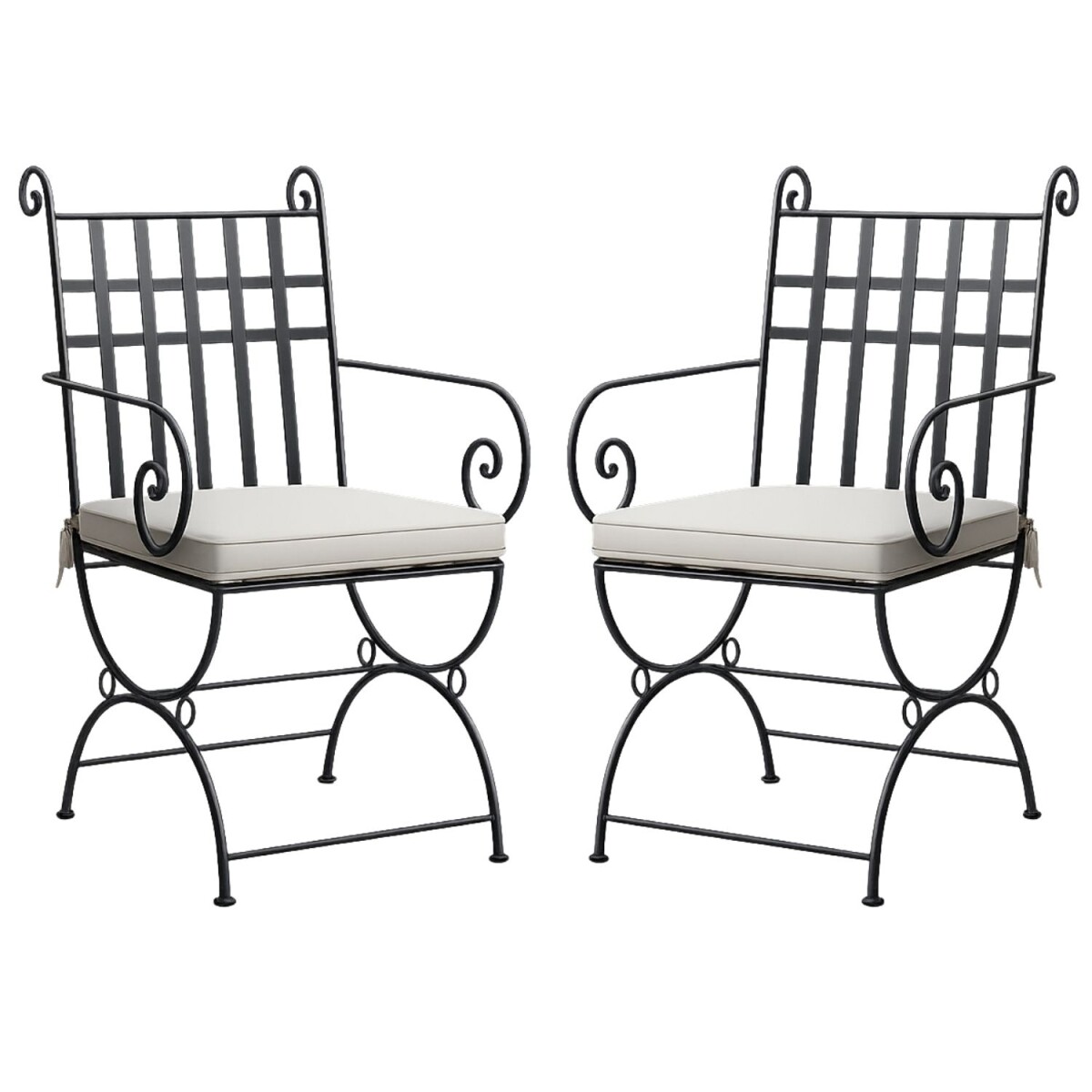 Set van 2 ijzeren stoelen Huesca XL, handgemaakte tuinstoele