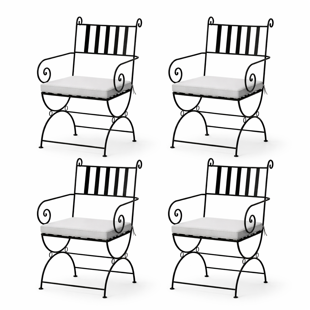 Set van 4 ijzeren stoelen Alcoy Handgemaakte tuinstoelen in 