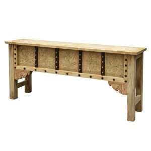 Saira-dressoir van massief hout, met de hand gesneden,...