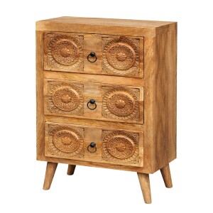 Sagar-ladekast van massief hout, met de hand gesneden,...