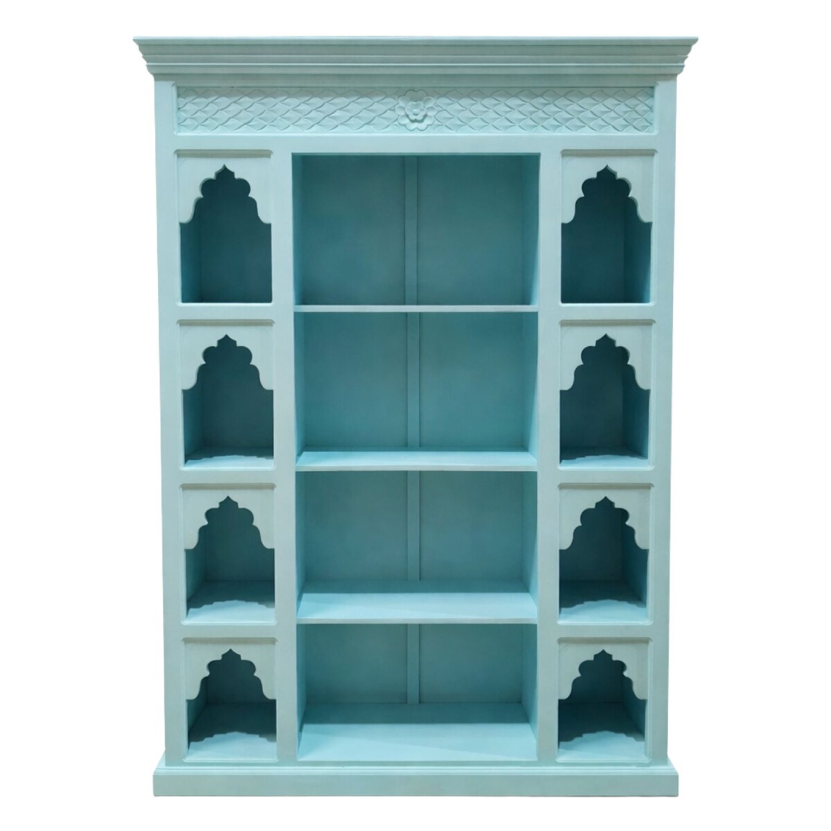 Boekenkast Navjit, massief hout, oosters box
