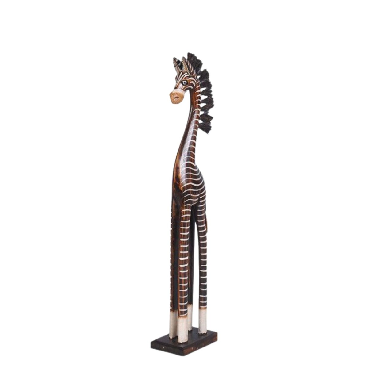 Zebra-sculptuur van Albesia-hout, met de hand gesneden en be