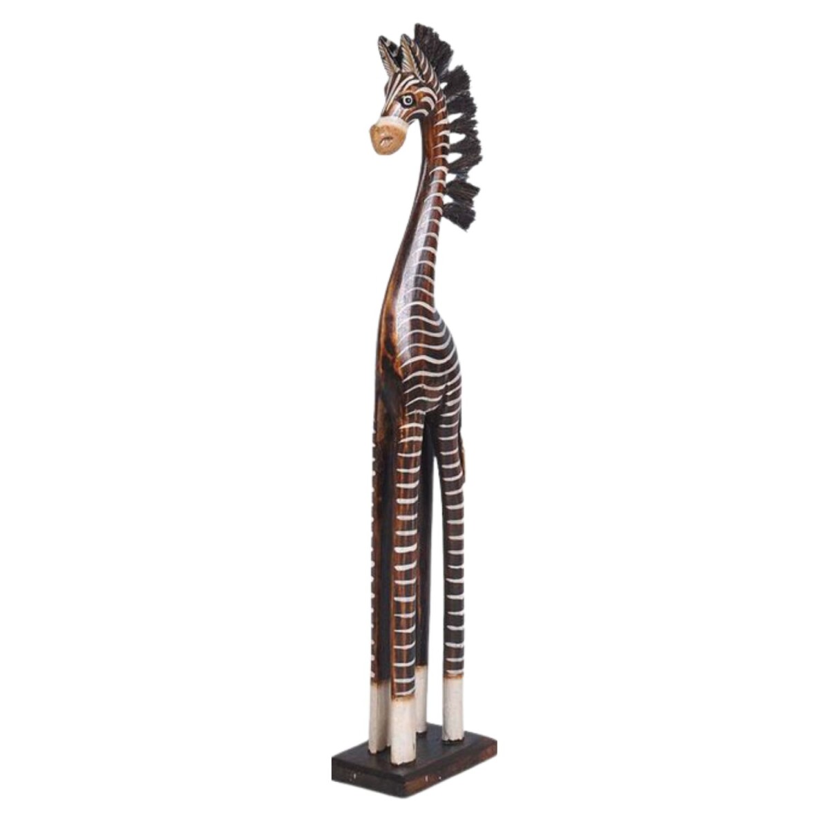 Zebra-sculptuur van albesia-hout, met de hand gesneden en be