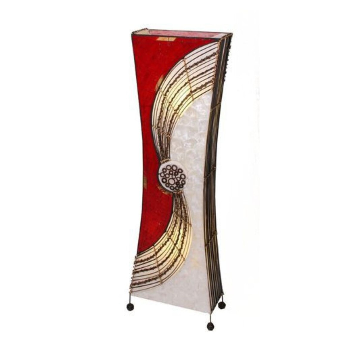 Staande lamp Alisa 100 cm, Capiz-schelpe box