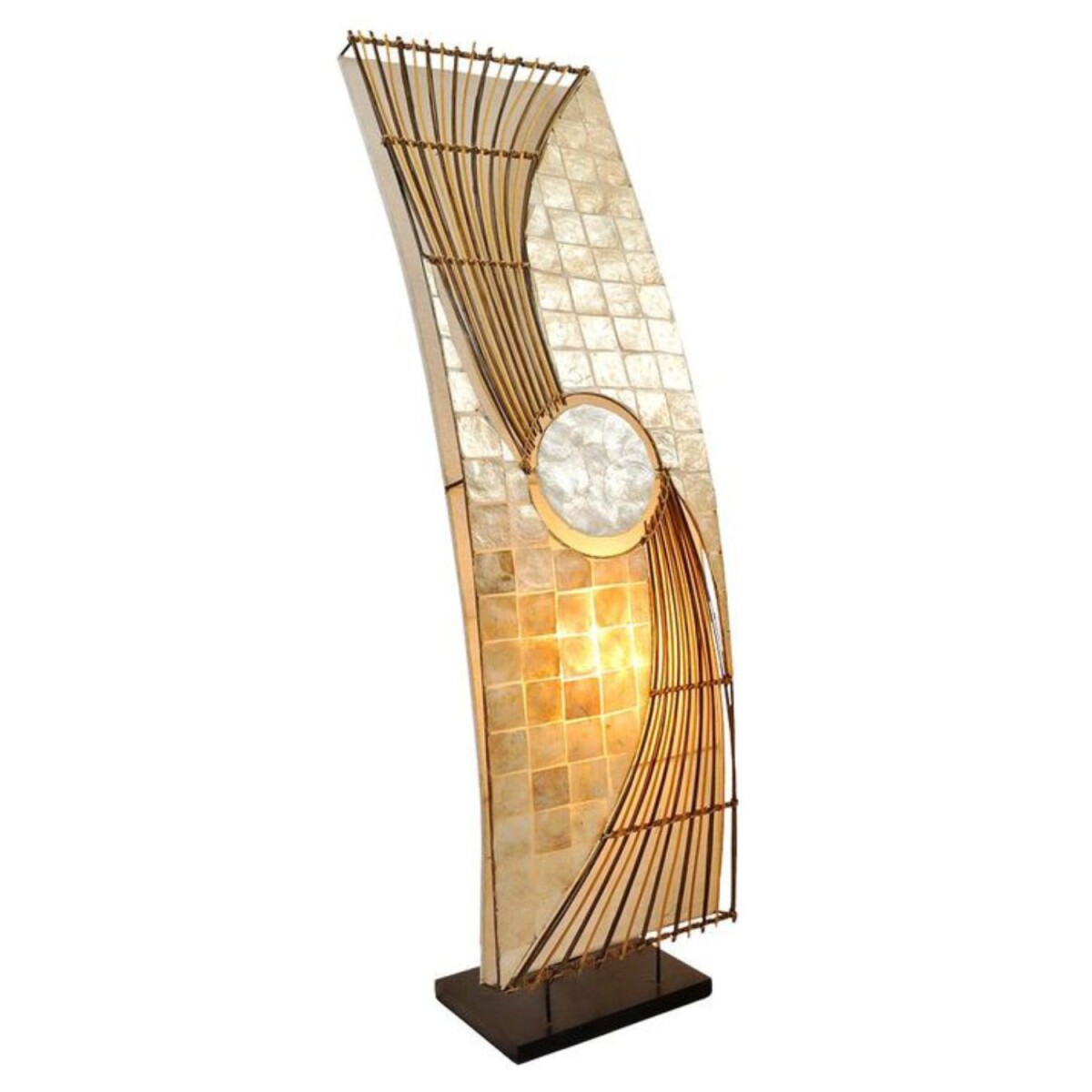 Staande lamp Quento 90 cm, Capiz-rotan s box