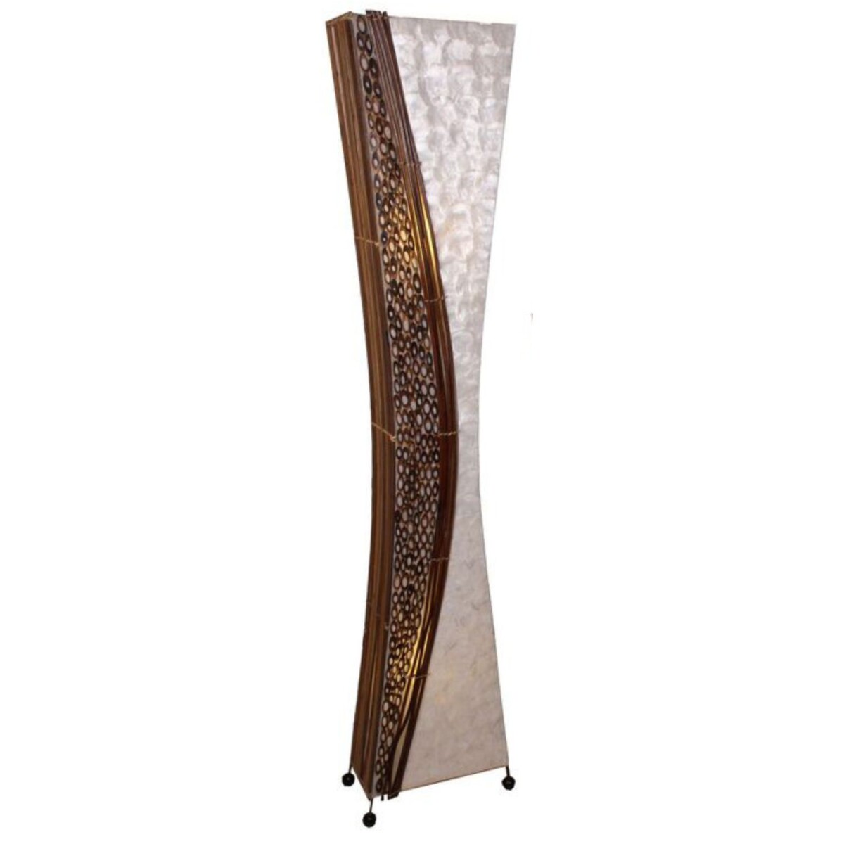 Staande lamp Wayan 150 cm, Capiz en bamboe, elegante lamp