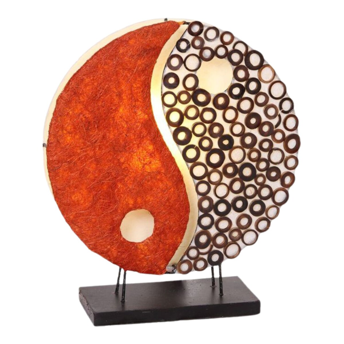 Tafellamp Ying Yang Rood 30 cm Capiz Bam box